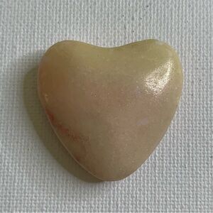 Yellow Dyed Marble Heart Shaped Worry Stone Crystal Healing Love Trinket 1.5"